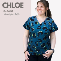 PDF-Schnittmuster V-Shirt Chloe / Shirt mit Rüsche und V-Ausschnitt 34-50
